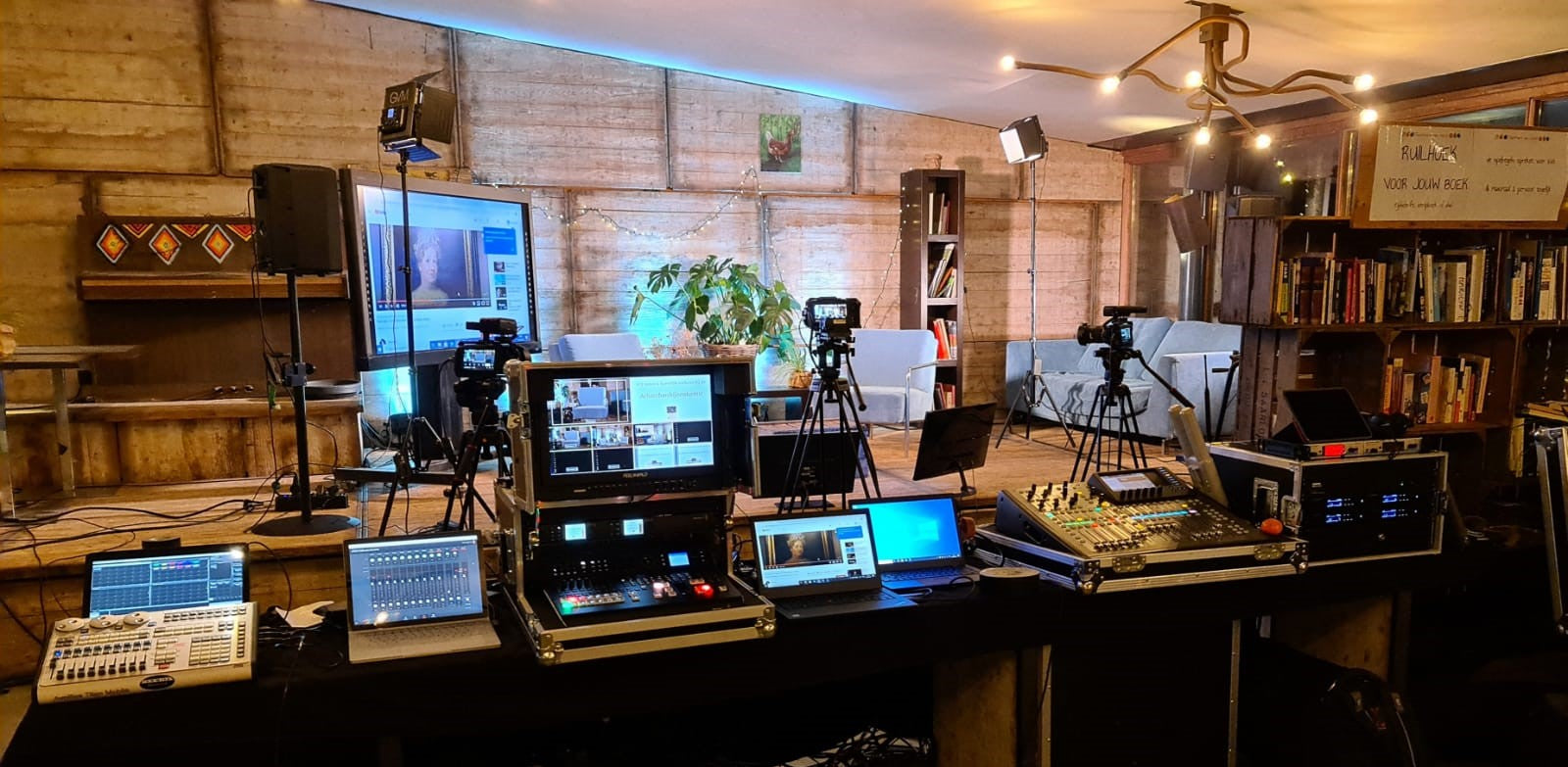 Camera’s en regie voor een livestream op locatie